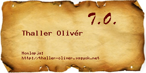 Thaller Olivér névjegykártya