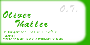 oliver thaller business card